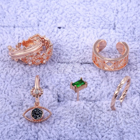✨6PC 18K Rose Gold Plated Cuff Set✨ - Picture 4 of 6